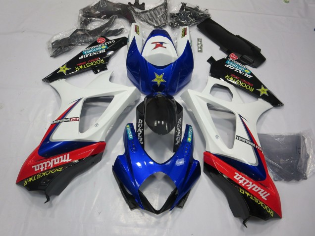 Weiß Rockstar 2007-2008 Suzuki GSXR 1000 Motorrad Verkleidung Weiß Rockstar 2007-2008 Suzuki GSXR 1000 Motorrad Verkleidung