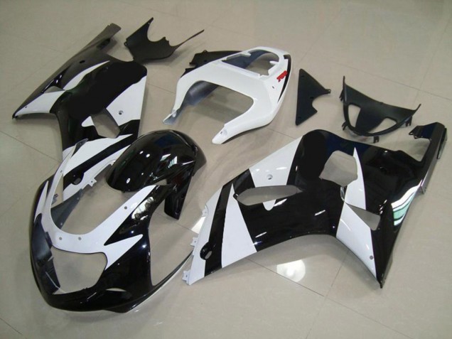 Weiß & Schwarz 2001-2003 Suzuki GSXR 600-750 Motorrad Verkleidung