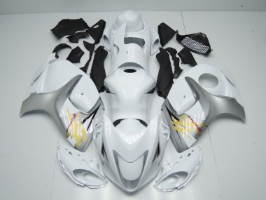 Weiß & Silber 2008-2020 Suzuki GSXR 1300 Motorrad Verkleidung