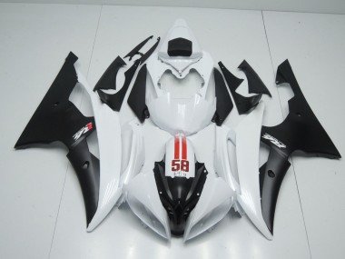58 Sic Weiß & Schwarz 2008-2016 Yamaha R6 Motorrad Verkleidung