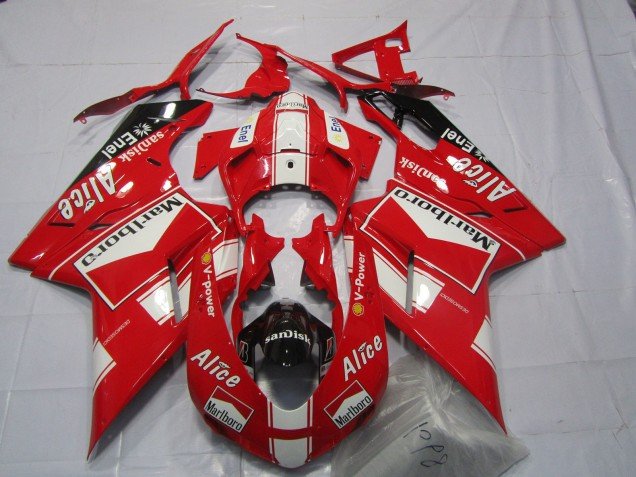 Alice & Marlboro 2007-2014 Ducati 848 1098 1198 Motorrad Verkleidung