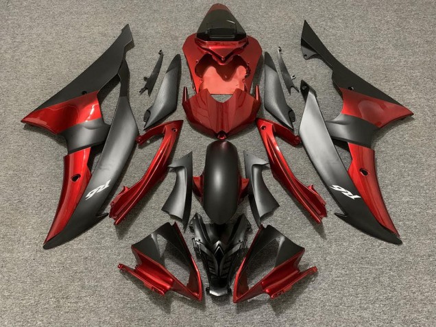 Benutzerdefiniert OEM Stil Rot / Schwarz 2008-2016 Yamaha R6 Motorrad Verkleidung