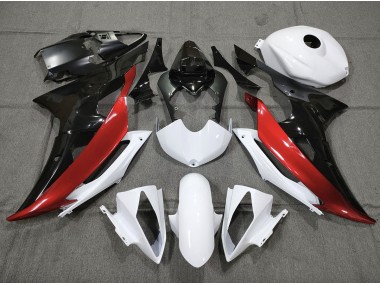 Benutzerdefiniert Rot Schwarz & Weiß 2008-2016 Yamaha R6 Motorrad Verkleidung