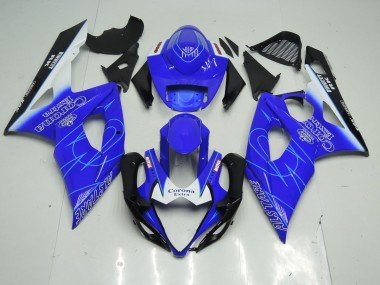 Blau & Weiß Corona 2005-2006 Suzuki GSXR 1000 Motorrad Verkleidung
