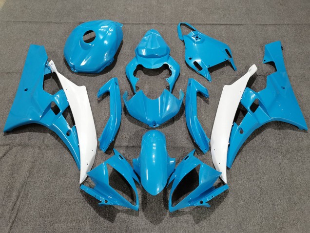 Blau & Weiß Mit Perle 2006-2007 Yamaha R6 Motorrad Verkleidung Blau & Weiß Mit Perle 2006-2007 Yamaha R6 Motorrad Verkleidung