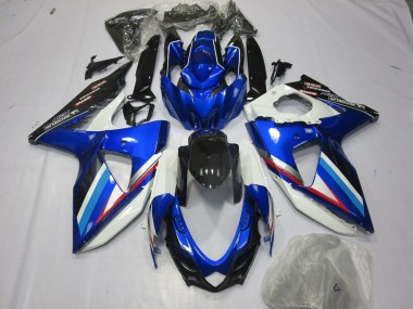 Blauweiß & Rot 2008-2010 Suzuki GSXR 600-750 Motorrad Verkleidung