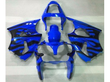 Blau & Schwarz Flamme 2000-2002 Kawasaki ZX6R Motorrad Verkleidung