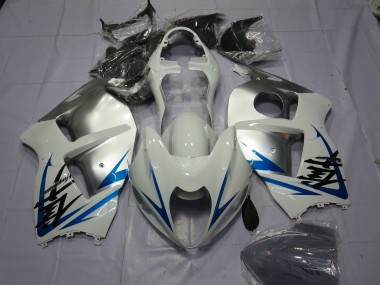 Blauweiß & Silber 1997-2007 Suzuki GSXR 1300 Motorrad Verkleidung
