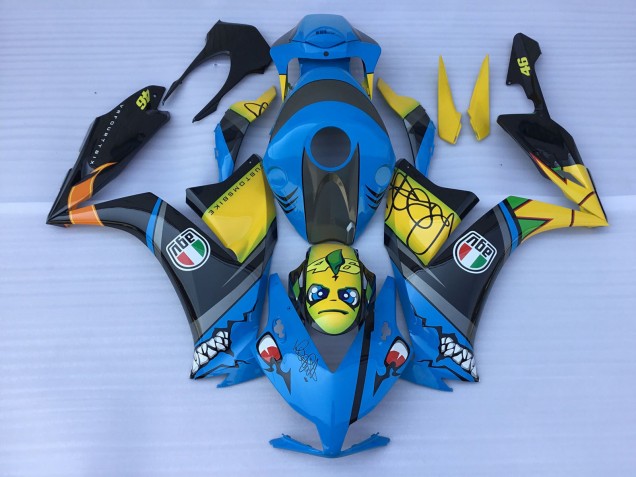 Blaue Haizähne 2012-2016 Honda CBR1000RR Motorrad Verkleidung