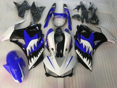 Blauer & Weißer Hai 2015-2018 Yamaha R3 Motorrad Verkleidung