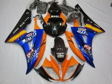 Blauorange 2006-2007 Yamaha R6 Motorrad Verkleidung