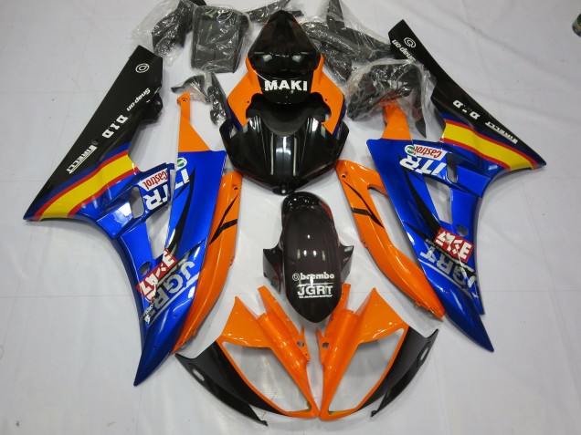 Blauorange 2006-2007 Yamaha R6 Motorrad Verkleidung