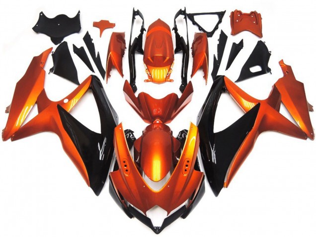 Bronzeorange & Schwarz 2008-2010 Suzuki GSXR 600-750 Motorrad Verkleidung