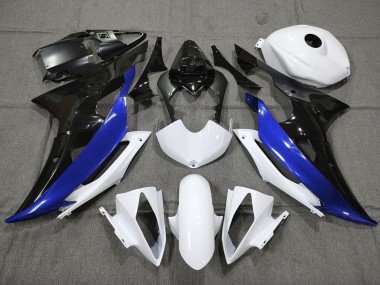 Custom Blau Schwarz & Weiß 2008-2016 Yamaha R6 Motorrad Verkleidung