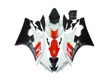 Custom Matt Schwarz & Rot Mit Weiß 2006-2007 Yamaha R6 Motorrad Verkleidung
