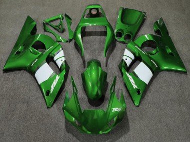 Dunkelgrün & Weiß 1998-2002 Yamaha R6 Motorrad Verkleidung