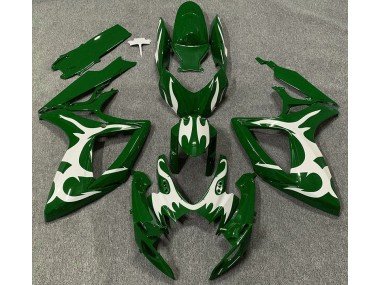 Dunkelgrün & Weiß 2006-2007 Suzuki GSXR 600-750 Motorrad Verkleidung