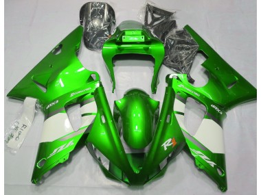 Elektrisches Grün & Weiß 2000-2001 Yamaha R1 Motorrad Verkleidung