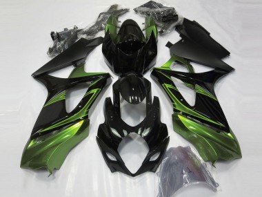 Elektrisches Grün & Schwarzglanz 2007-2008 Suzuki GSXR 1000 Motorrad Verkleidung