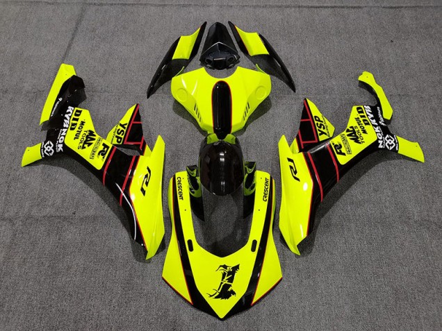 Florogelb & Schwarz 2015-2019 Yamaha R1 Motorrad Verkleidung