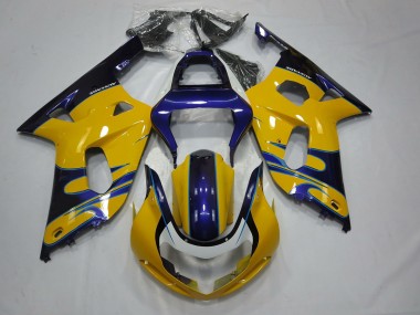 Gelb Blau 2001-2003 Suzuki GSXR 600-750 Motorrad Verkleidung