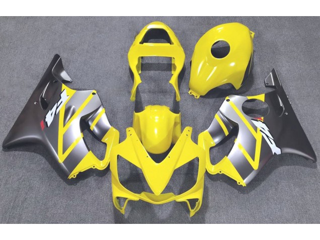 Gelb & Matt Silber 2001-2003 Honda CBR600 F4i Motorrad Verkleidung