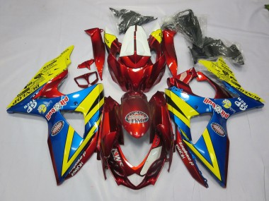 Gelb Rot & Blau 2009-2016 Suzuki GSXR 1000 Motorrad Verkleidung