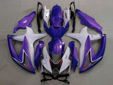 Glanz Lila & Weiß 2008-2010 Suzuki GSXR 600-750 Motorrad Verkleidung