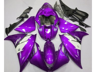Glanz Lila & Weiß 2012-2014 Yamaha R1 Motorrad Verkleidung