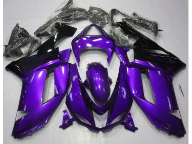 Glanz Lila & Schwarz 2007-2008 Kawasaki ZX6R Motorrad Verkleidung