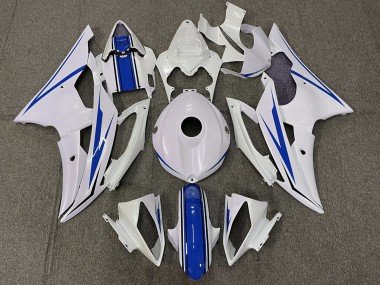 Glänzend Weiß & Blau 2008-2016 Yamaha R6 Motorrad Verkleidung