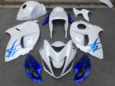 Glänzend Weiß & Blau 2008-2020 Suzuki GSXR 1300 Motorrad Verkleidung