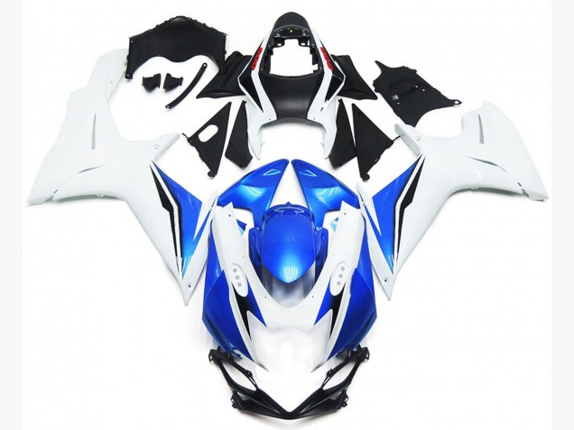 Glänzend Weiß & Blau 2011-2024 Suzuki GSXR 600-750 Motorrad Verkleidung