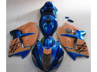 Glänzend Blau & Braun 1997-2007 Suzuki GSXR 1300 Motorrad Verkleidung
