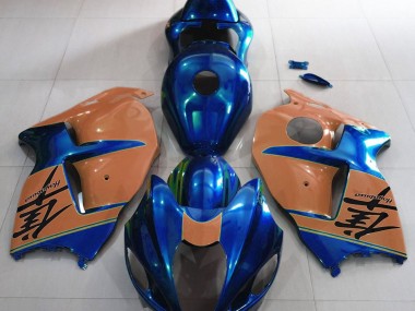 Glänzend Blau & Braun 1997-2007 Suzuki GSXR 1300 Motorrad Verkleidung