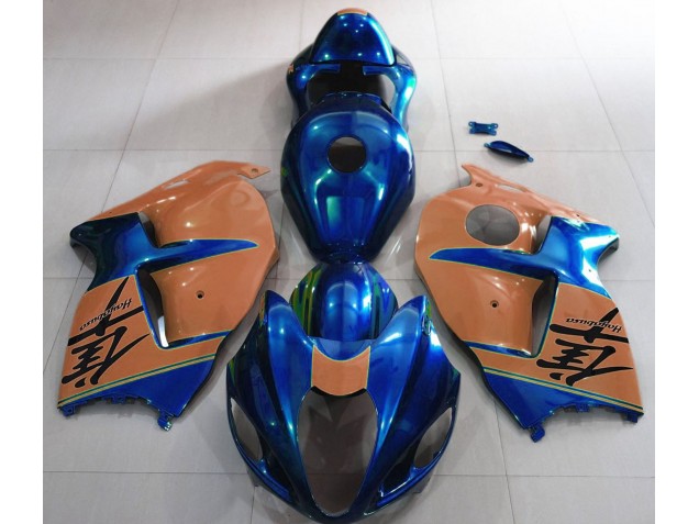 Glänzend Blau & Braun 1997-2007 Suzuki GSXR 1300 Motorrad Verkleidung