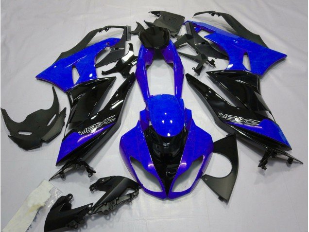 Glänzend Blau & Schwarz 2009-2012 Kawasaki ZX6R Motorrad Verkleidung Glänzend Blau & Schwarz 2009-2012 Kawasaki ZX6R Motorrad Verkleidung