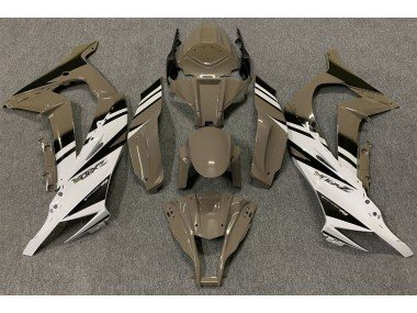 Glänzend Braun & Weiß 2011-2015 Kawasaki ZX10R Motorrad Verkleidung