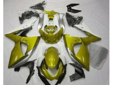 Glänzend Gelb & Weiß 2009-2016 Suzuki GSXR 1000 Motorrad Verkleidung