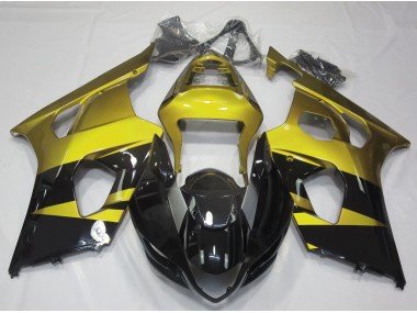 Glänzend Gelb & Schwarz 2003-2004 Suzuki GSXR 1000 Motorrad Verkleidung