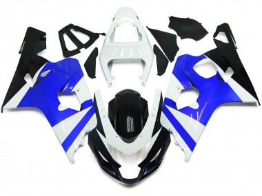 Glänzend Weiß & Glänzend Blau 2004-2005 Suzuki GSXR 600-750 Motorrad Verkleidung