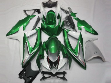Glänzend Grün & Weiß 2008-2010 Suzuki GSXR 600-750 Motorrad Verkleidung
