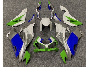 Glänzend Grün Blau & Silber 2019-2023 Kawasaki ZX6R Motorrad Verkleidung