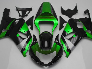 Glänzend Grün & Schwarz 2001-2003 Suzuki GSXR 600-750 Motorrad Verkleidung
