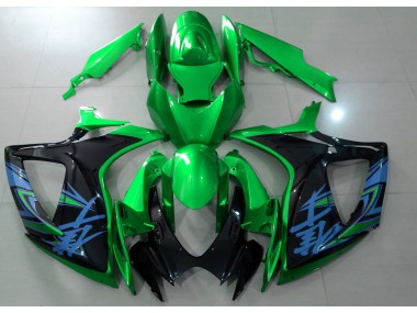 Glänzend Grün & Schwarz 2006-2007 Suzuki GSXR 600-750 Motorrad Verkleidung
