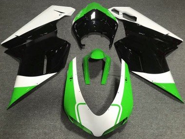 Glänzend Grün Weiß & Schwarz 2007-2014 Ducati 848 1098 1198 Motorrad Verkleidung