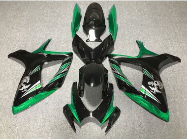 Glänzend Grün & Schwarz Design 2006-2007 Suzuki GSXR 600-750 Motorrad Verkleidung
