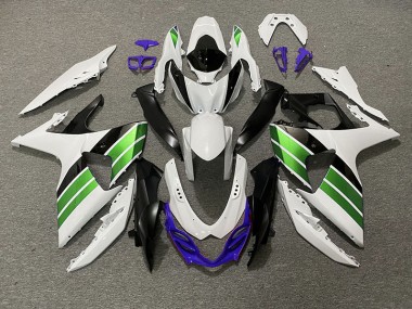 Glänzend Weiß Grün Schwarz & Lila 2009-2016 Suzuki GSXR 1000 Motorrad Verkleidung