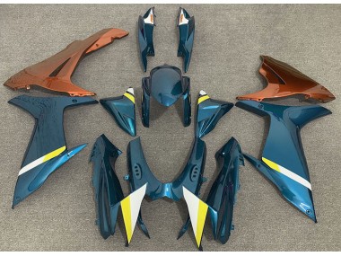 Glänzend Hellblau & Orange 2011-2024 Suzuki GSXR 600-750 Motorrad Verkleidung