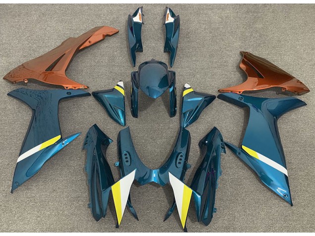 Glänzend Hellblau & Orange 2011-2024 Suzuki GSXR 600-750 Motorrad Verkleidung